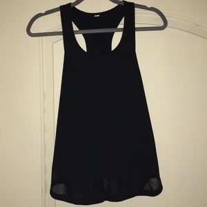 lululemon athletica size 4 black mesh tank